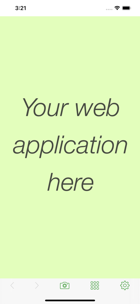 Embedded web application interface placeholder in pic2shop PRO