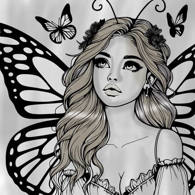 butterfly fairy realistic girl