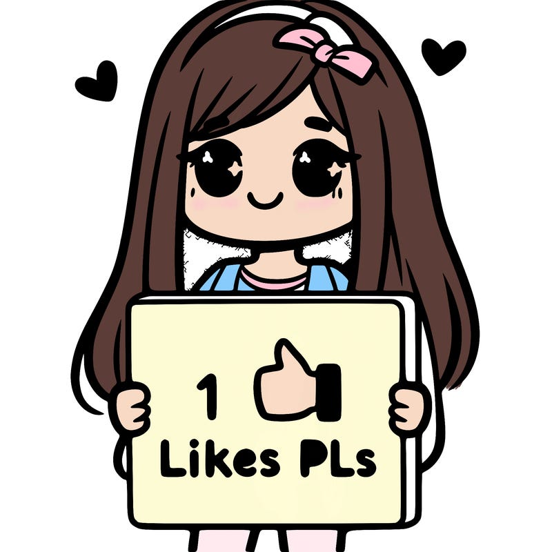 girl holding a sign saying 10 likes pls
