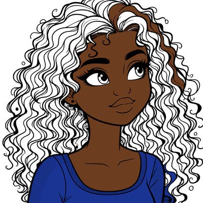 realistic girl with curly hair