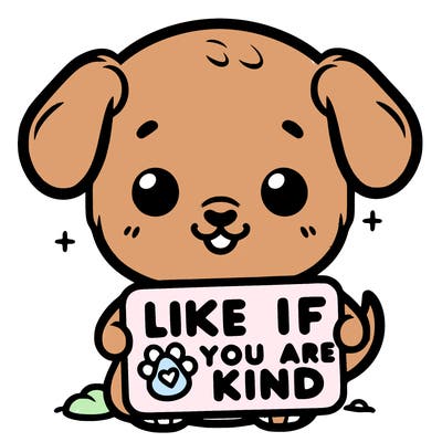make a sign that says like if you are kind with a cute little dog