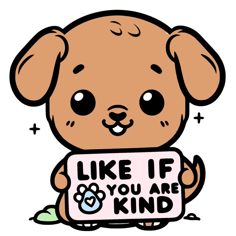 make a sign that says like if you are kind with a cute little dog