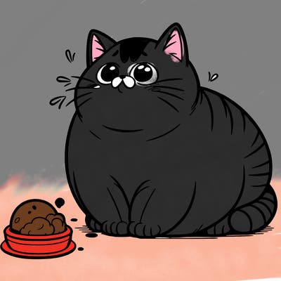 a big fat cat begging for food