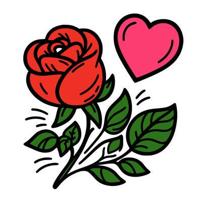 rose and heart