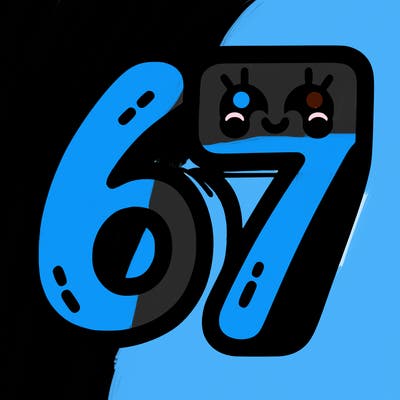 the numbers 67