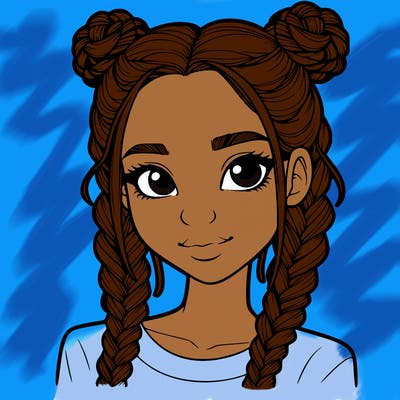 realistic girl with braids