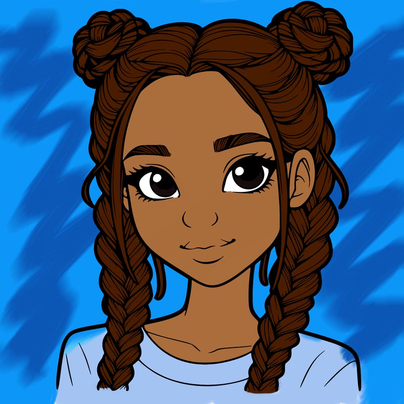 realistic girl with braids