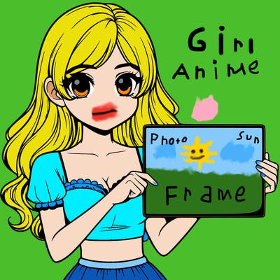 realistic pretty girl holding blank sign