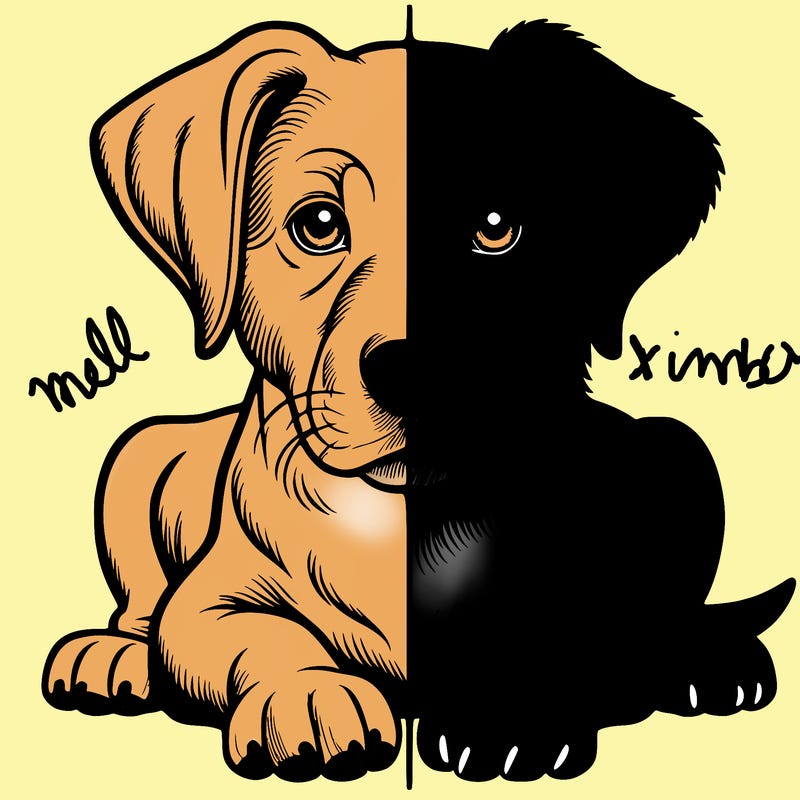 realistic dog split picture