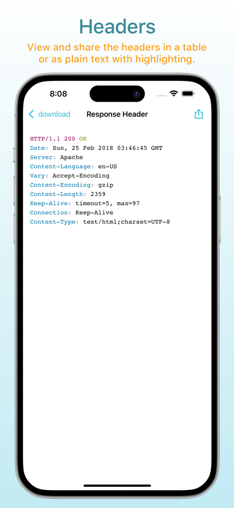 Charles Proxy - Charles Proxy for iOS showing detailed HTTP response headers for mobile app debugging
