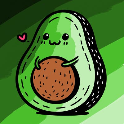 an avocado hugging an avocado