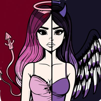 devil vs angel realistic girl
