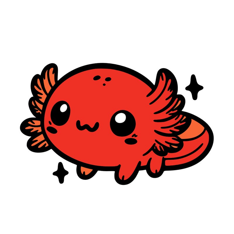 cute easy baby axolotl