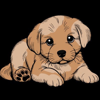 a cute realistic puppy