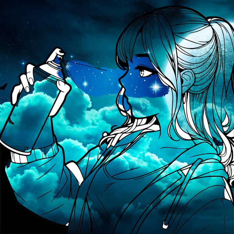 a realistic girl spray, painting