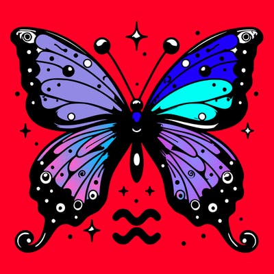 realistic aquarius butterfly