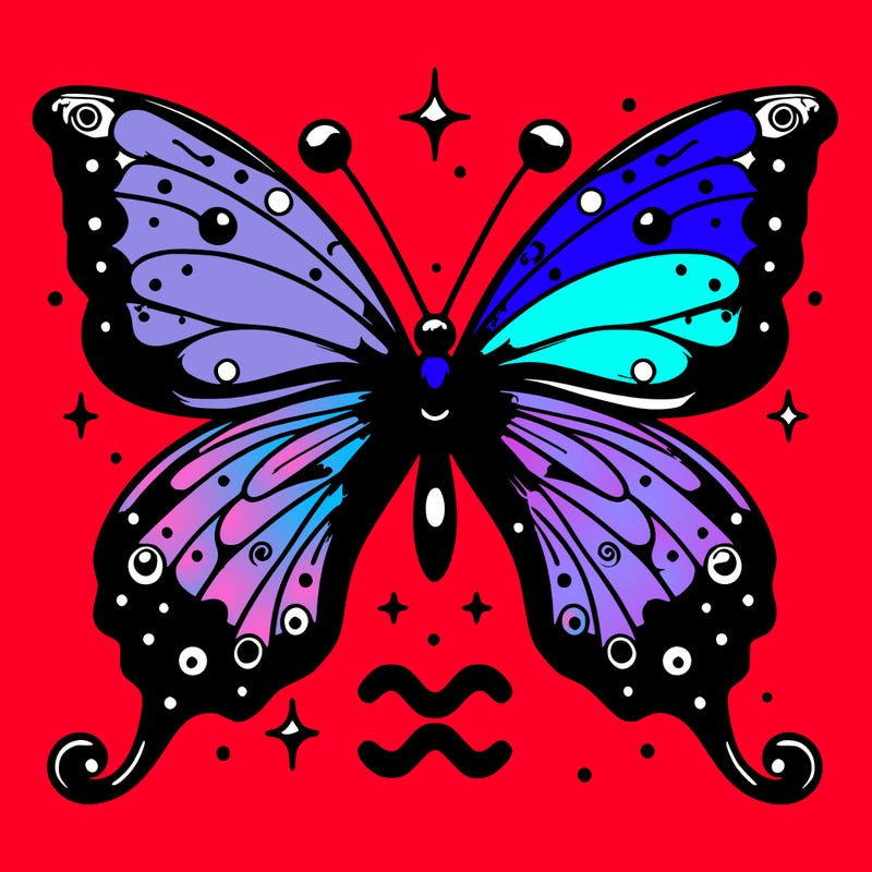 realistic aquarius butterfly