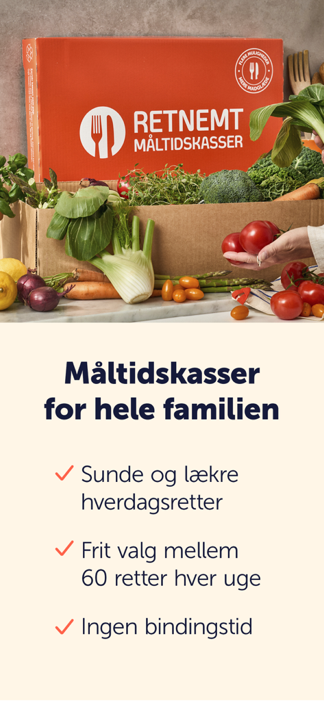 RETNEMT - RetNemt meal kit delivery box with fresh healthy vegetables