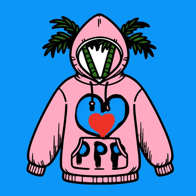 pink palm hoodie