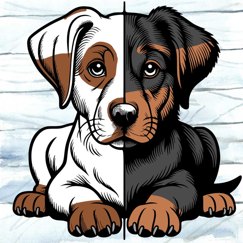 realistic dog split picture