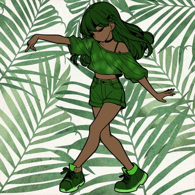 realistic girl danceing