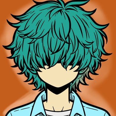 manga boy fluffy hair covering his eyes