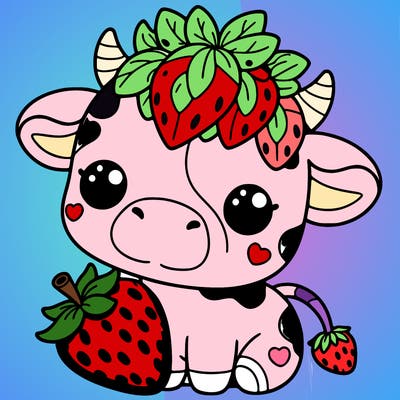 cute strawberry cow