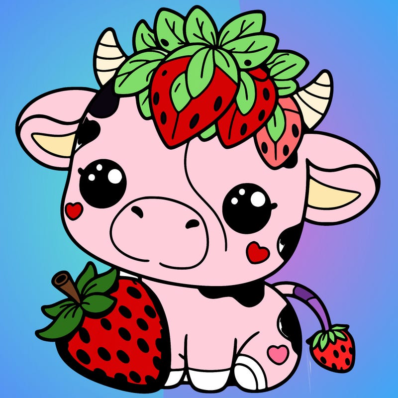 cute strawberry cow