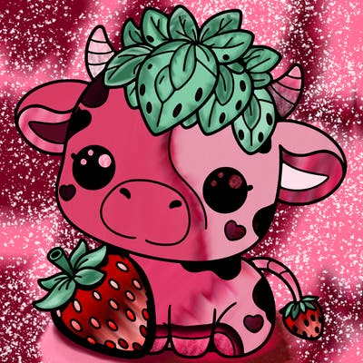 cute strawberry cow