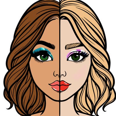 realistic girl split half