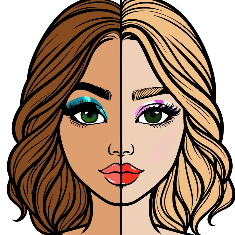 realistic girl split half