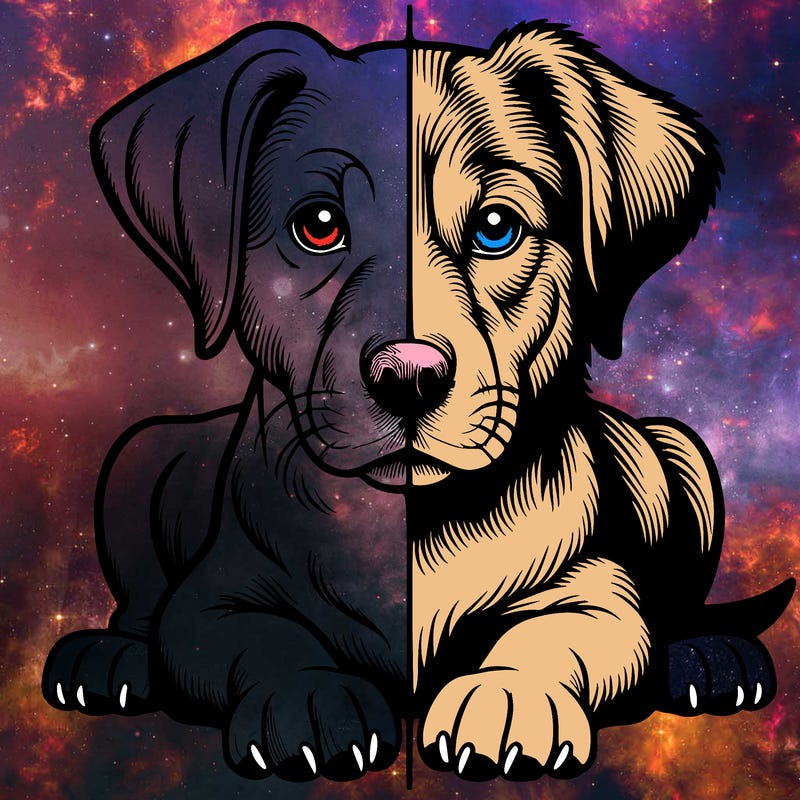 realistic dog split picture