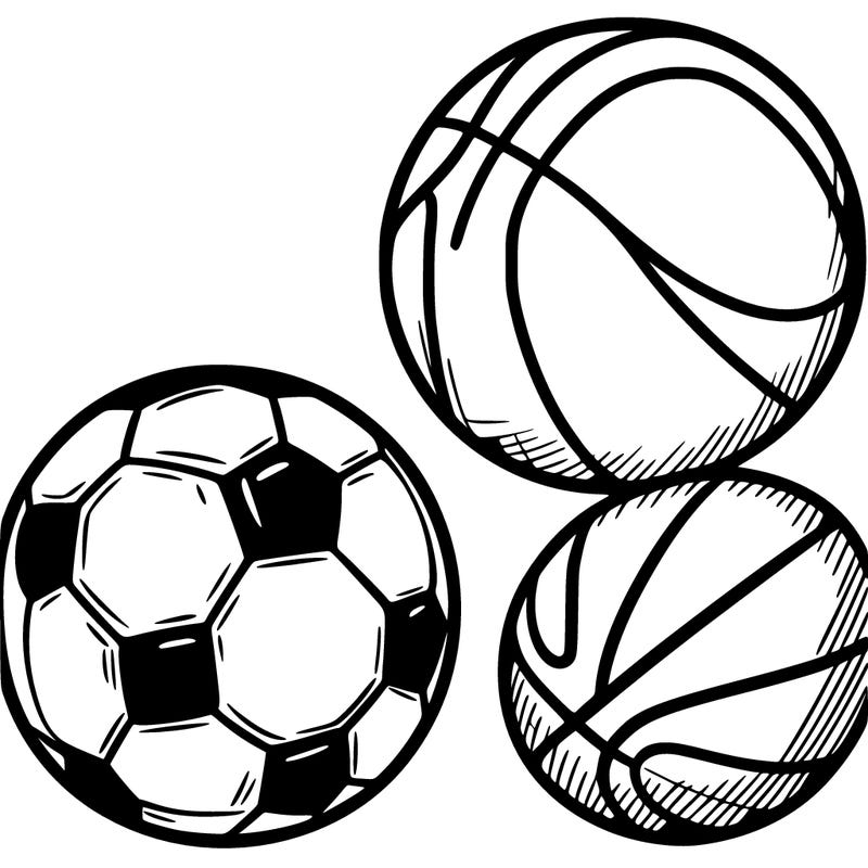 soccer ball and basketball