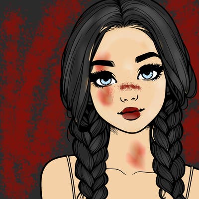 realistic girl with braids