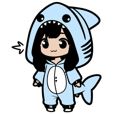girl in shark onesie