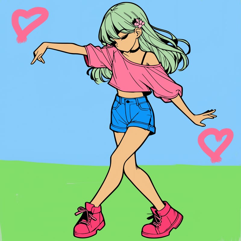 realistic girl danceing
