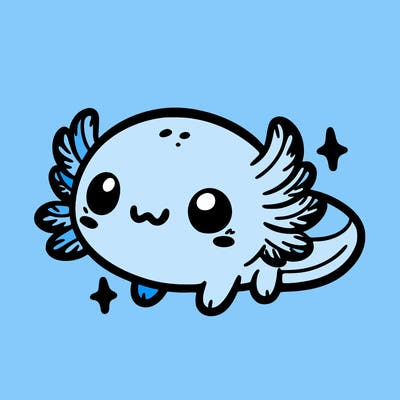 cute easy baby axolotl