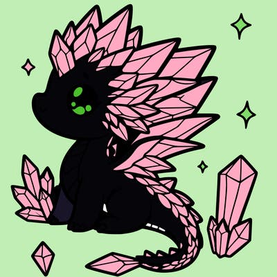 little cute crystal dragon