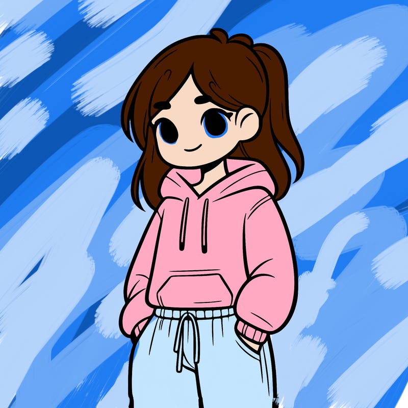 girl with sweatshirt and sweatpants
