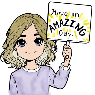 realistic girl holding up a sign