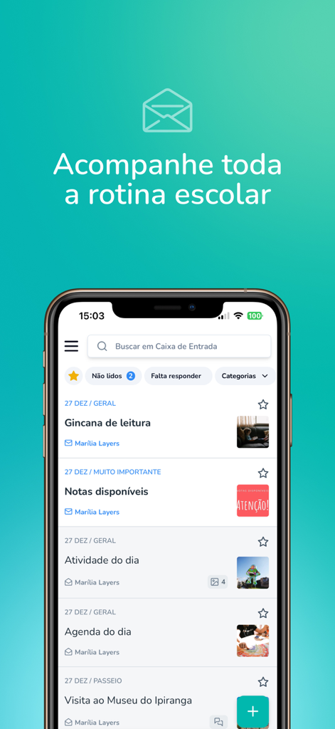 Layers SuperApp - Layers SuperApp interface displaying a mobile feed of school routine updates and communication messages for parents.