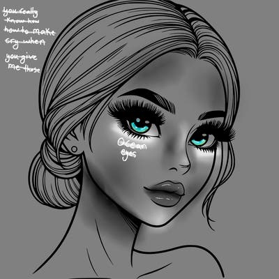 realistic girl with lashes