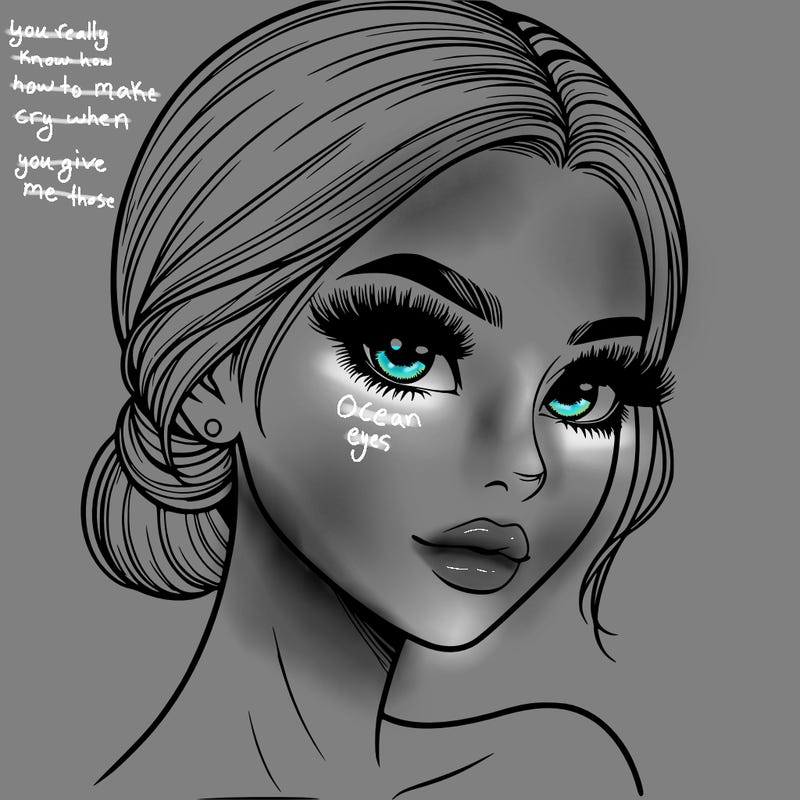 realistic girl with lashes