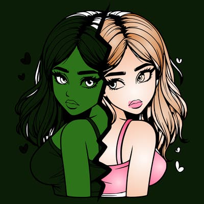 realistic girl split