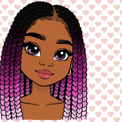 girl with box braids