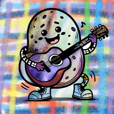 potato playing guitar