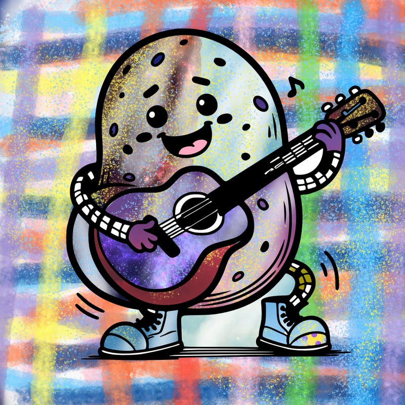 potato playing guitar