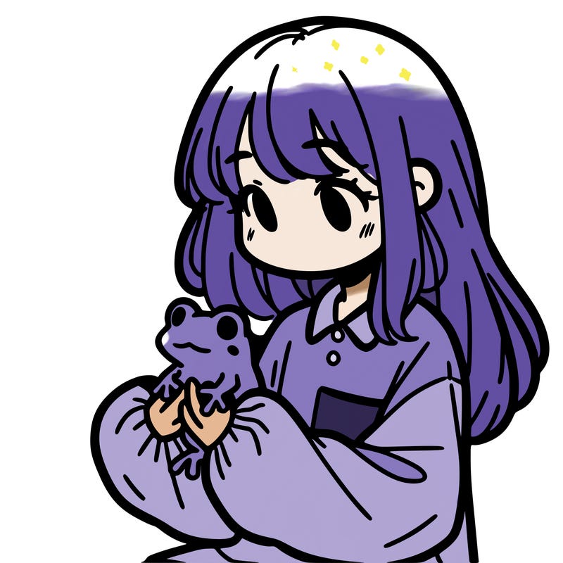 girl with long hair and a oversized shirt. and she is holding a frog