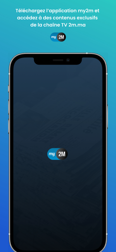 my2M - Splash screen of the my2M app with logo and download prompt