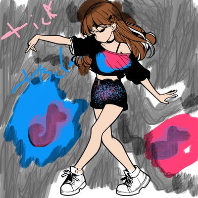 realistic girl danceing